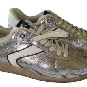 Women's Verbenas Sora Breck Plata Leather Silver Sneakers Size 39 US 8